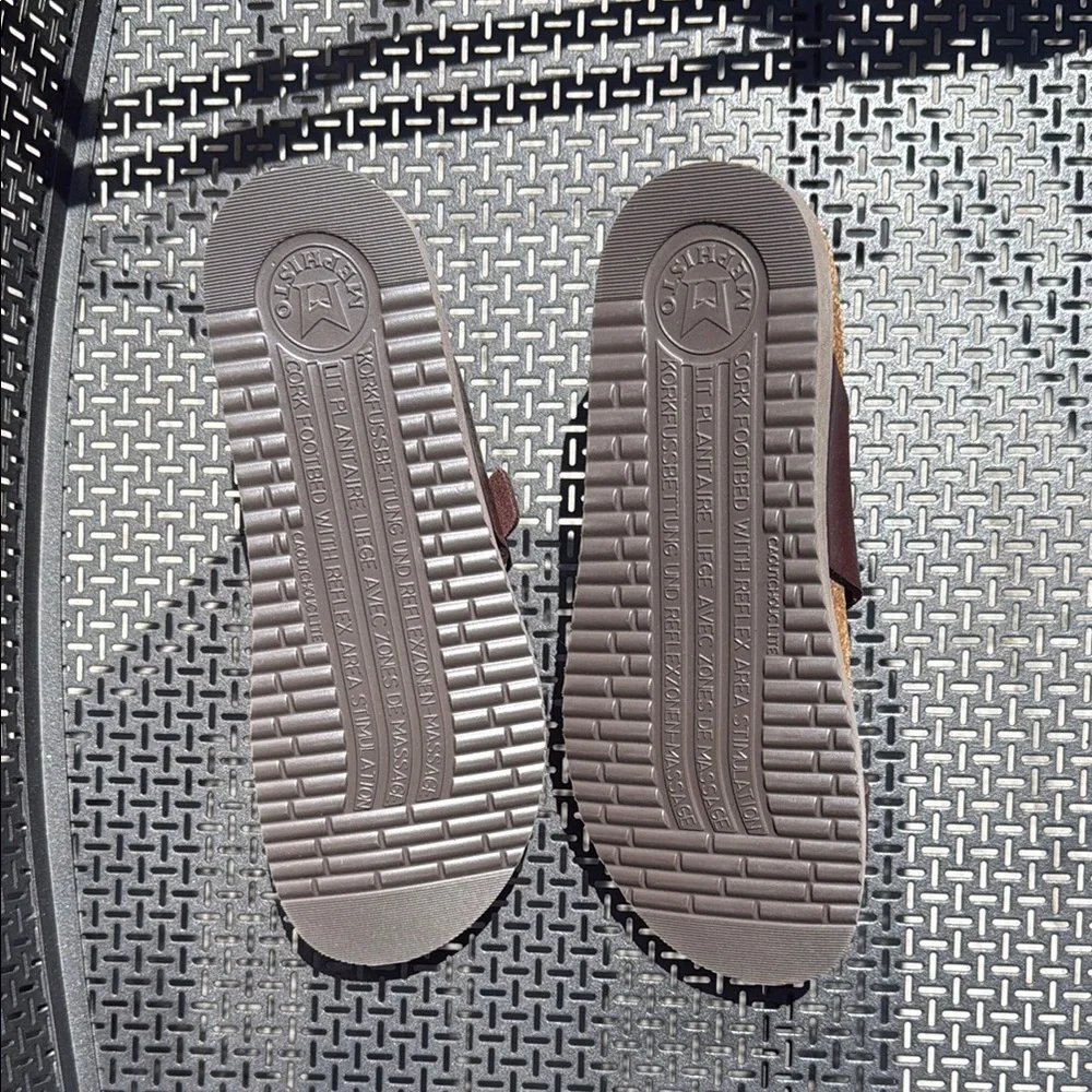 Mephisto Brown Sandals with Cork Footbed and Bow Detail - Picture 3 of 5